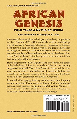 African Genesis: Folk Tales and Myths of Africa [Paperback] Frobenius, Leo and Fox, Douglas C.